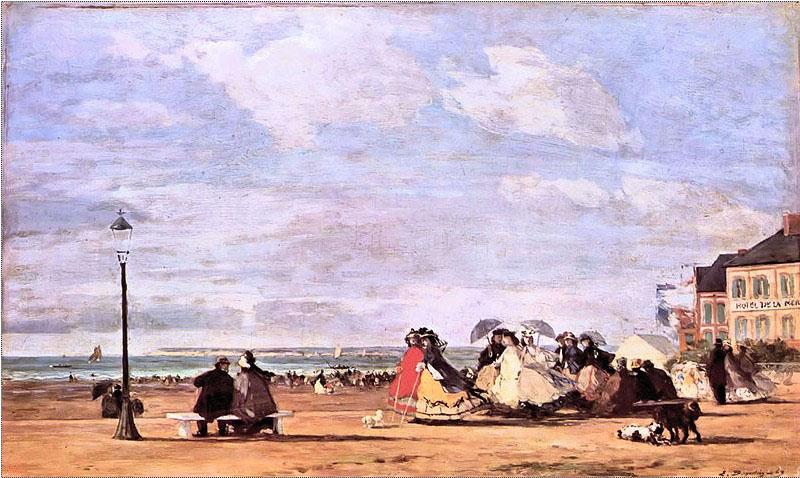 Kaiserin Eugenie am Strand von Trouville, Eugene Boudin